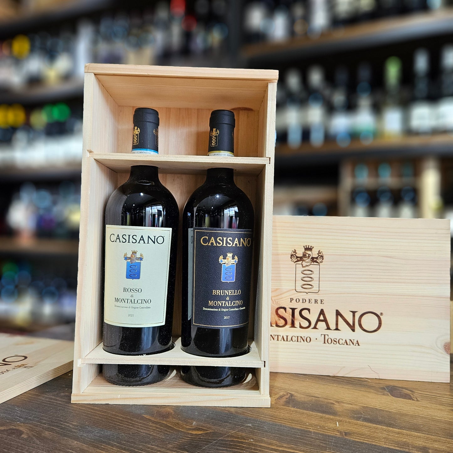 Rosso e Brunello di Montalcino DOCG - Casisano (Cassetta di legno 2 bottiglie)