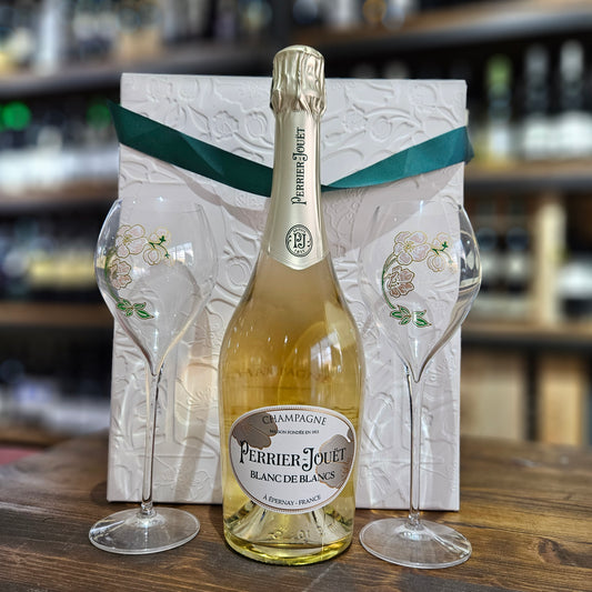 Champagne Brut Blanc de Blancs - Perrier-Jouët (Astuccio con bicchieri)
